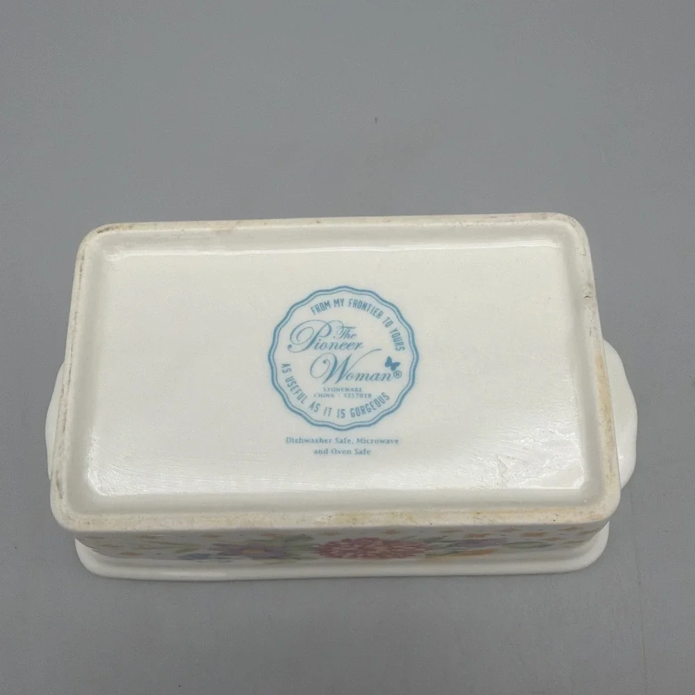 The Pioneer Woman Blooming Bouquet Mini Loaf Pan Blue Floral EUC